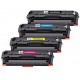 Pack de 4 cartouches toners compatibles HP 415A Noir, Cyan, Jaune, Magenta