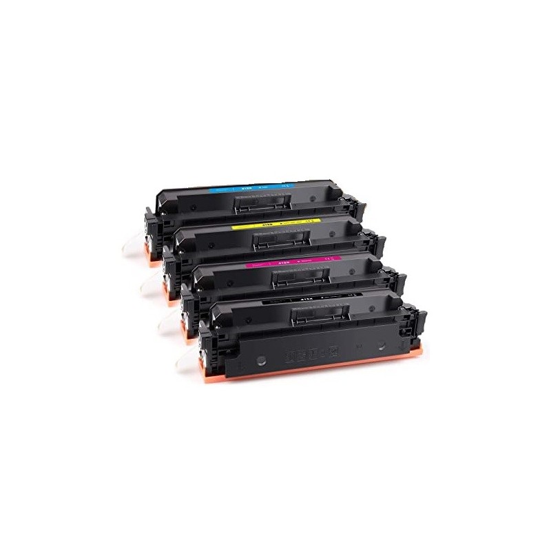 Pack de 4 cartouches toners compatibles HP 415X Noir, Cyan, Jaune, Magenta