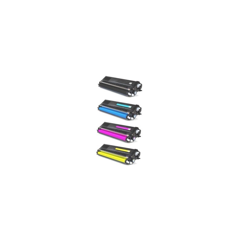 Pack de 4 cartouches toners compatibles Brother TN-423 Noir, Cyan, Jaune, Magenta