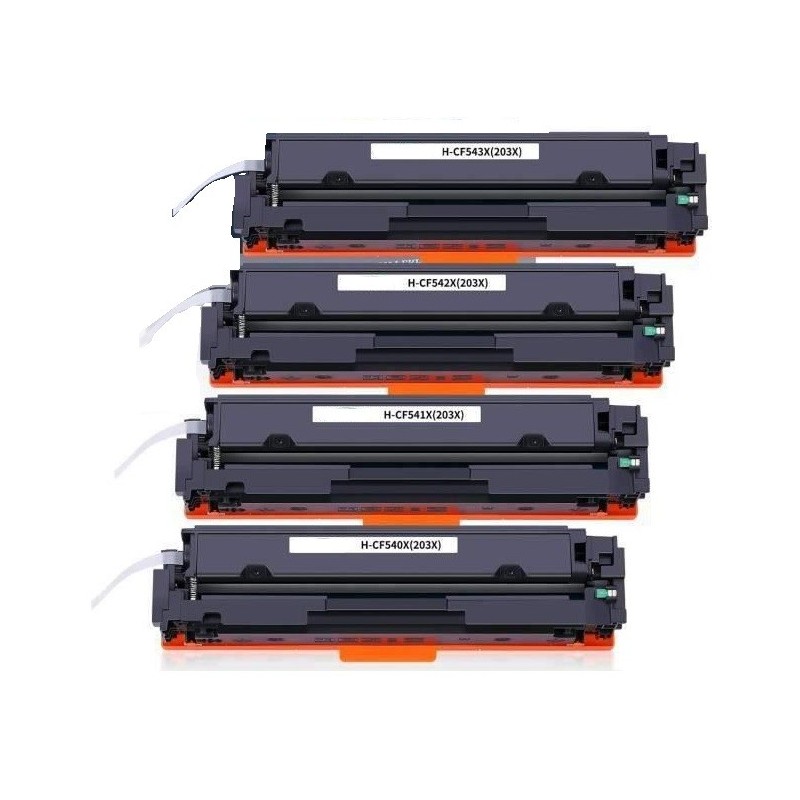 Pack 4 cartouches de toner compatible HP 203X BK/C/Y/M